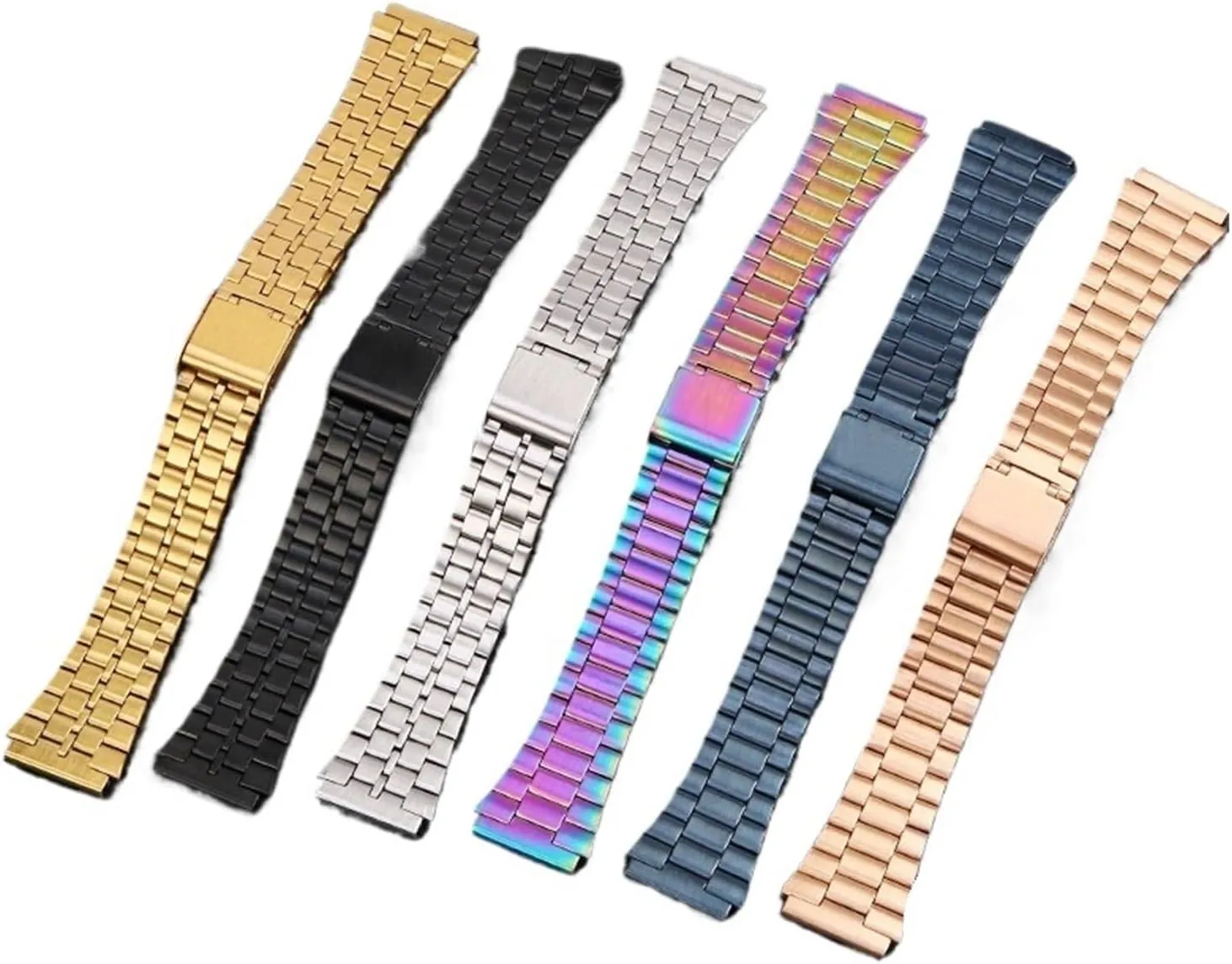 A159 A168 A158W f91w LA-680 AEQ-110 f91w discriminate historian struggle globe small gold watch strap 18mm Wristband Bracelet Fit For stainless steel watchBand A158 