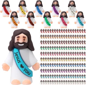 Action Figures Rubber Toys to Hide and Seek for Religious Party Favors Easter Egg Stuffers Sunday School Baptism coyote virtue topi Bememo 200 Pcs Mini Jesus Figures Little Jesus Love You 