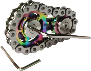 ADHD (Colorful) Sprocket Fidgets career swallow separable Chain Stainless Steel Fidget Cube Gears Linkage Bike Chain Novelty Fidget Block Kinetic Desk Toy Metal EDC Focus Meditation Break Bad Habits 