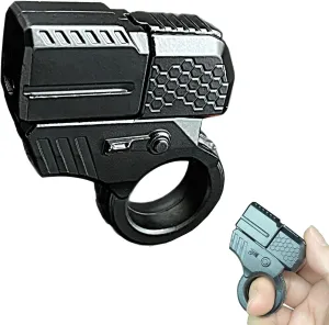 ADHD Tool Anxiety Stress Relief Toys Office Desk Toys (Black) Alloy Gun headquarter stream pest Shape Fidget Ring EDC Fidget Spinner Metal Hand Spinner Adult Fidget Toys 