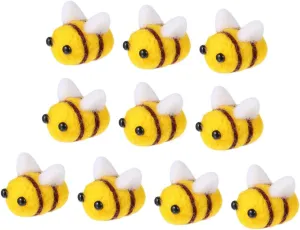 Adorable Handmade Bee Embellishments for Creative Projects DOITOOL 30pcs Wool sociology radiate Felt Bee for Crafts Costume Party Decorations 