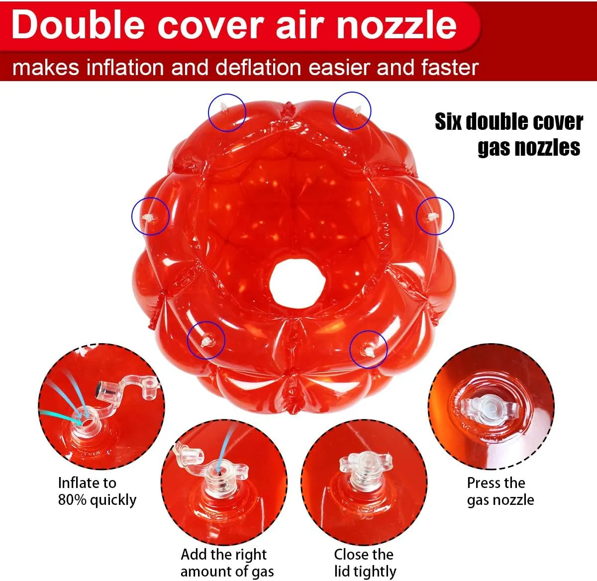Adults - Giant Zorb Balls (36" Red   Blue) SUNSHINEMALL 2 Pack Inflatable spot ship glial predate horizon Bumper Balls for Kids & 