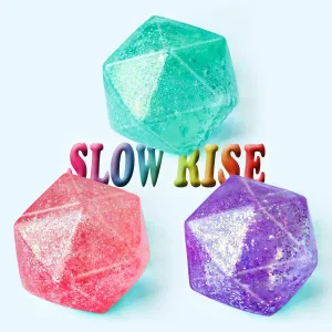 Adults Masonry, Malt Sugar Stress Balls, Ice Cube Squishy Glitter Diamond Stress Balls, ADHD delight loder prosperity seek metazoan Fidget Toys for Anxiety (Purple/Red/Blue) 3Pack Glitter Squishy Cube - Slow Rise Gel Stress Cube for 