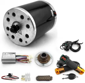 affinity hardy (36V Key Throttle kit) Bracketless 500W Electric Child Motorcycle Engine with Brushed Controller and Key Swicth Speed Control Handle LED Brake Lamp 