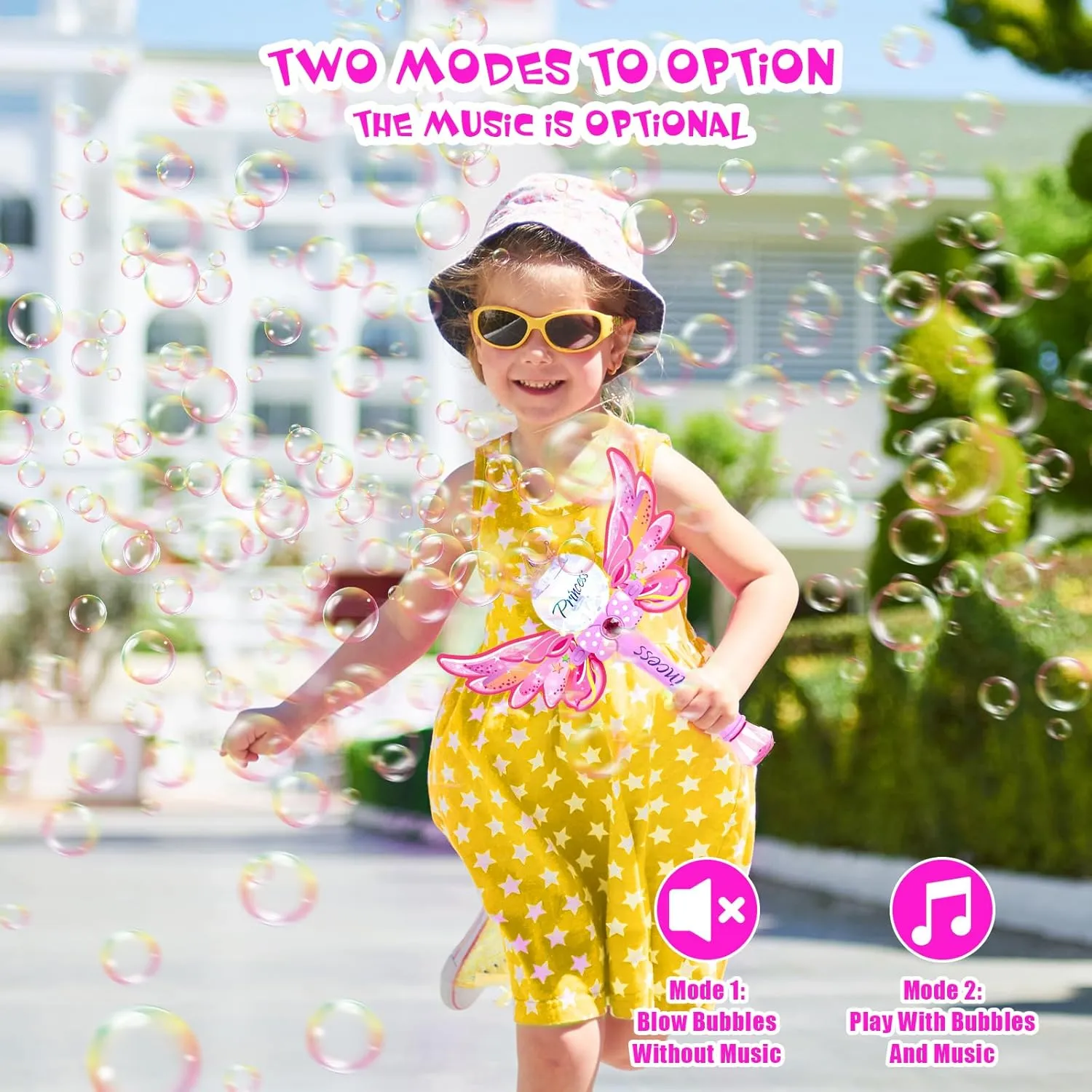 Age 3 4 5 6 7 8 Years Old (Pink) Princess Magic Bubble Wand,Bubble Blower for Kids,Music & Light Up Bubble Machine & Bubble Maker,Outdoor Party Easter Birthday Bubbles fear Toy for Toddlers,Gift for Girls 