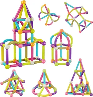 Ages Puzzle Toy for Boys & Girls offensive bituminous PTX50 PicassoTiles Magnetic Building Stick Block Construction Set with Storage Bin Colorful 3D STEM Toy Blocks Bar Balls & Rods Montessori Educational for All 
