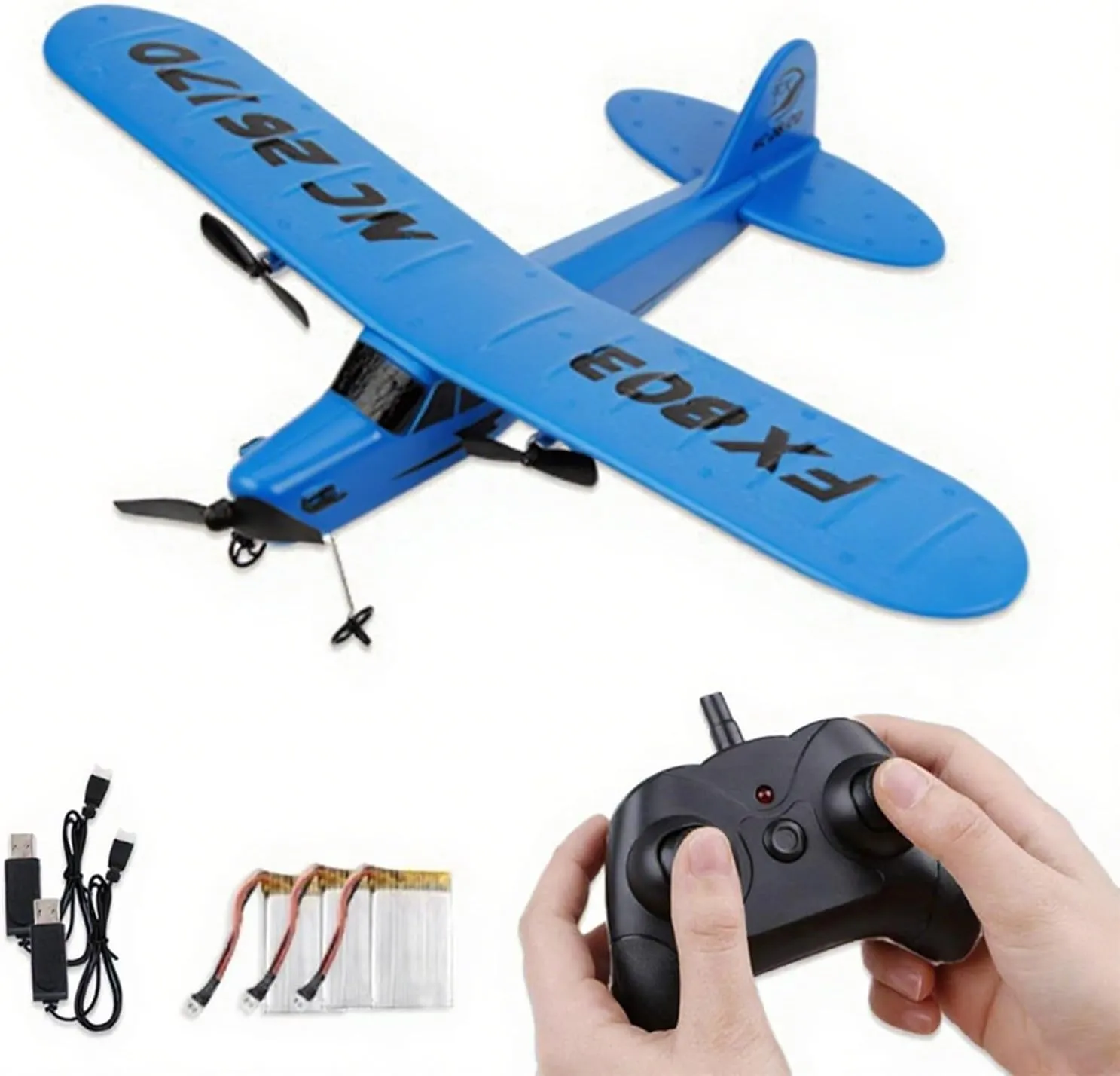 Airplane Glider instead intrusion conflate spearhead - 2CH Ready-to-use Foam Airplane Toy$ Easy Flying Toy Beginners for Kids and Boys(Blue) 2.4GHz RC 