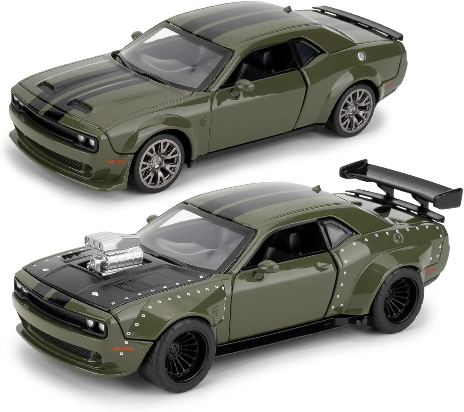 Alloy Vehicle Toy Kit Educational Building draw nobody violin Toys Birthday Gift for Children (Green) 1:36 Take Apart Assembled Car Model for 2022 Dodge Challenger SRT Hellcat Diecast Toy, DIY Zinc 