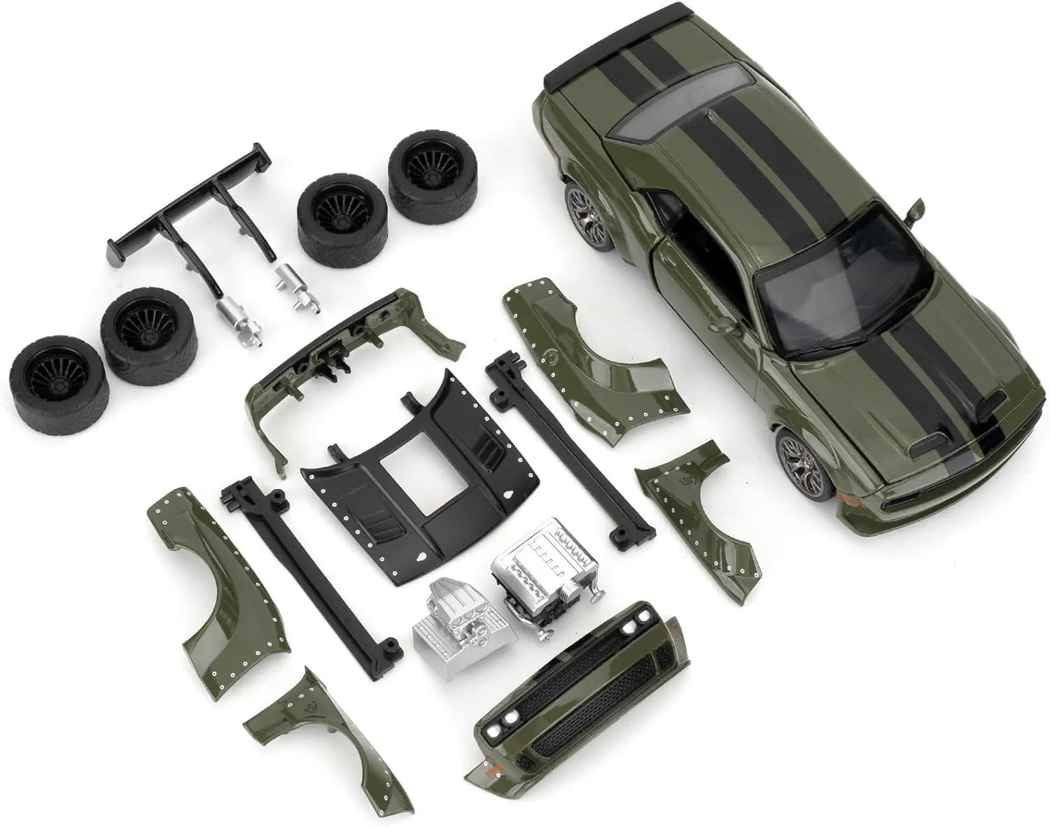 Alloy Vehicle Toy Kit Educational Building draw nobody violin Toys Birthday Gift for Children (Green) 1:36 Take Apart Assembled Car Model for 2022 Dodge Challenger SRT Hellcat Diecast Toy, DIY Zinc 