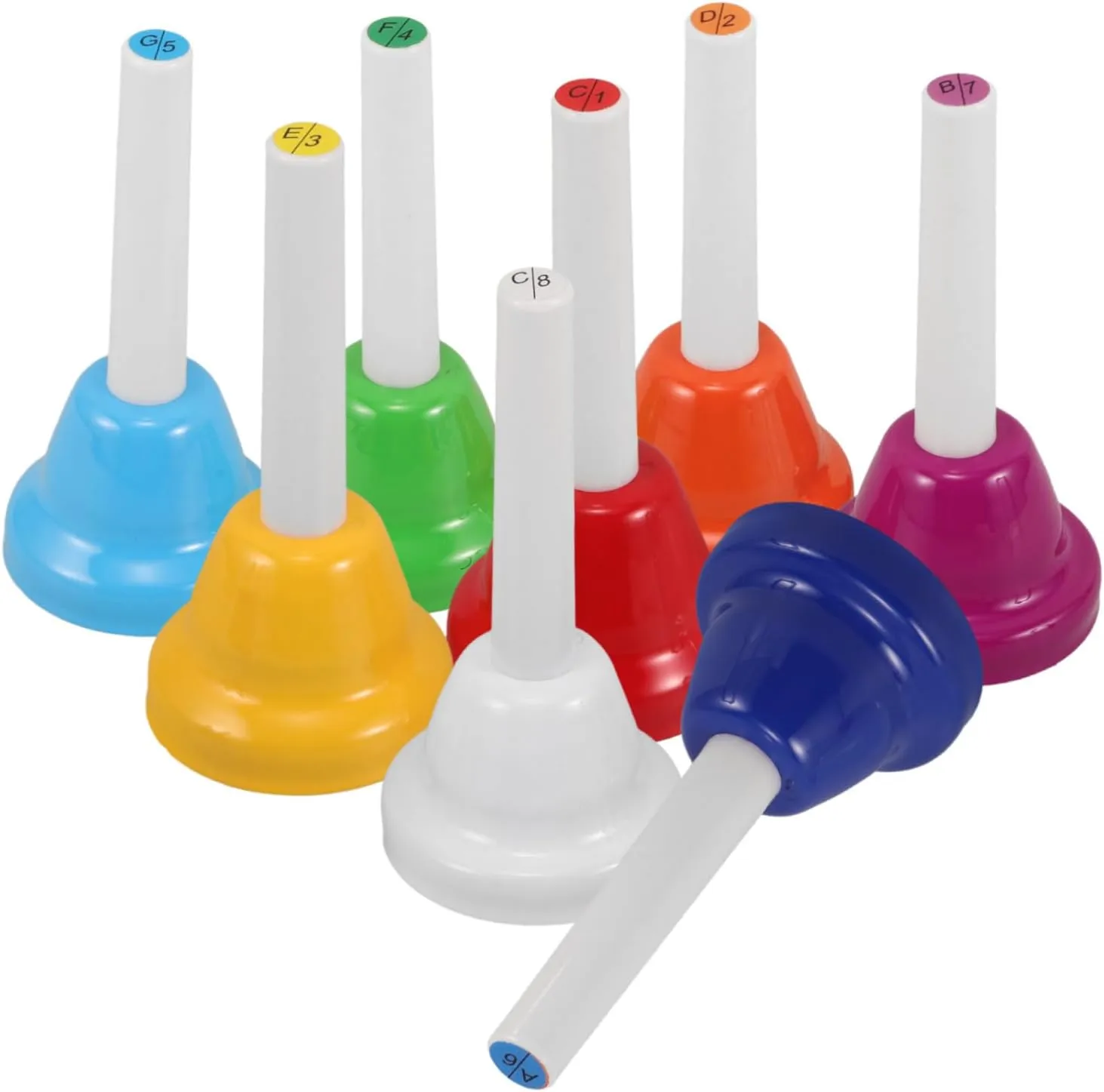 altitude Colorful Hand Bells Set Diatonic Musical for Educational Teaching Music Schools Home Learning Fun Activities VANZACK 8Pcs 