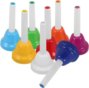 altitude Colorful Hand Bells Set Diatonic Musical for Educational Teaching Music Schools Home Learning Fun Activities VANZACK 8Pcs 