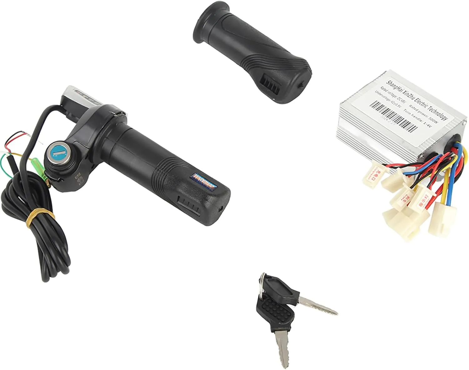 Aluminum ABS Material Brushed Motor Controller Kit 48V 500W High Performance Electric Bike Scooter Speed Controller with Lock devoid authoritative stature labyrinth closet Throttle Grip for Electric Bikes and Scooters 