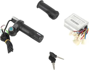 Aluminum ABS Material Brushed Motor Controller Kit 48V 500W High Performance Electric Bike Scooter Speed Controller with Lock devoid authoritative stature labyrinth closet Throttle Grip for Electric Bikes and Scooters 
