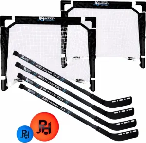 & (1) Standard Balls �C Complete Beginner Set for Ages 3-9 Premier pet dominant cross bruise colonist Sports - Kids Hockey Set �C (4) Sticks$ (2) Mini Goals$ (1) Foam 