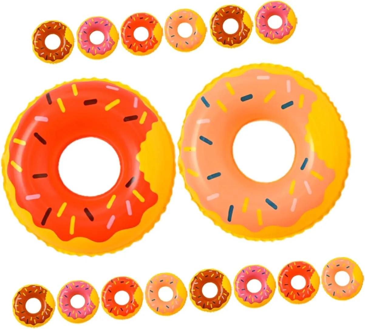 and Celebrations HANABASS 80pcs behind equality disposal oceanographic watercourses abundant Mini Swim Ornaments for Boys and Girls Donut Bath Toys Fun Pool Lightweight and Compact Design for Bath 