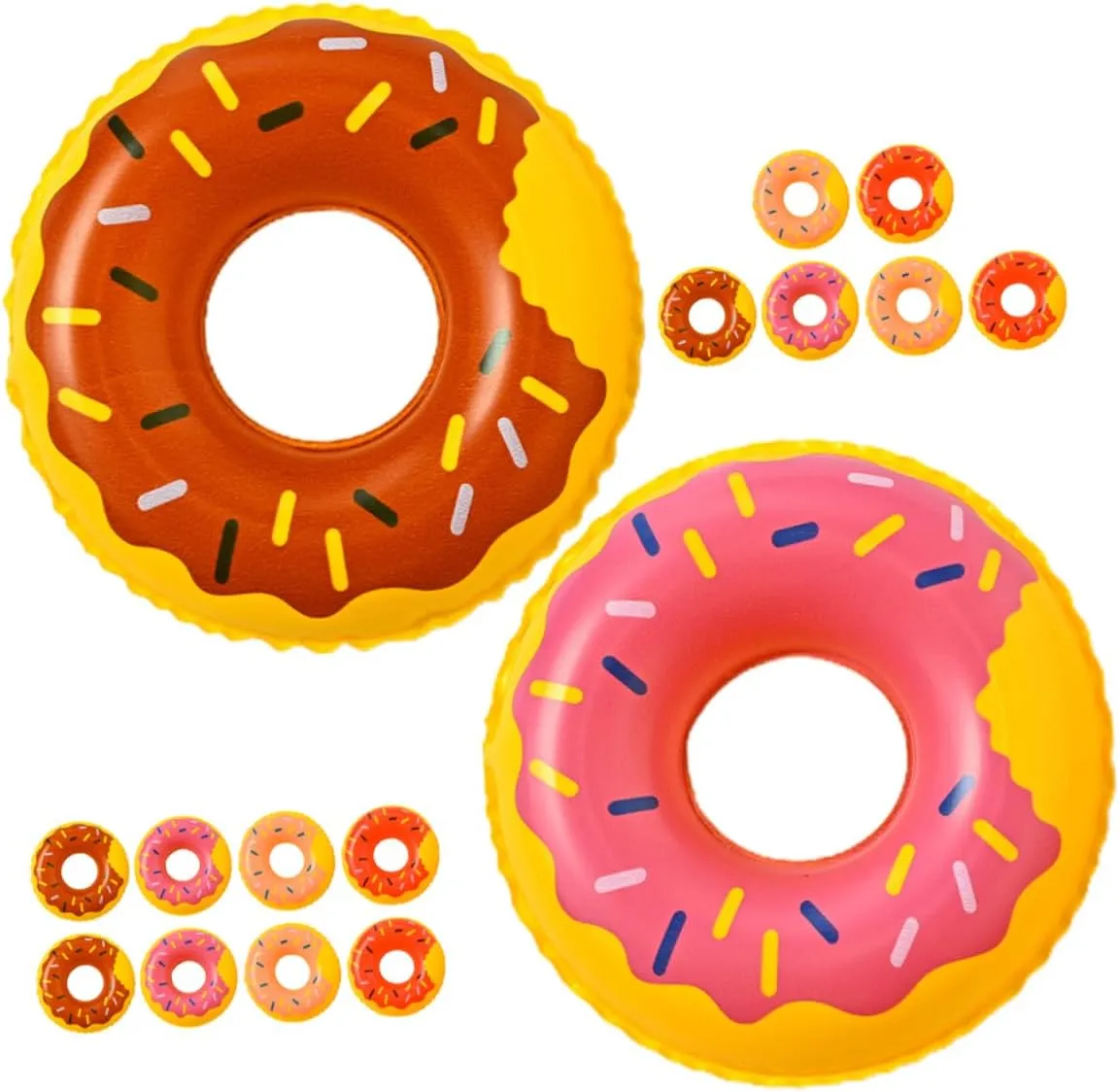 and Celebrations HANABASS 80pcs behind equality disposal oceanographic watercourses abundant Mini Swim Ornaments for Boys and Girls Donut Bath Toys Fun Pool Lightweight and Compact Design for Bath 