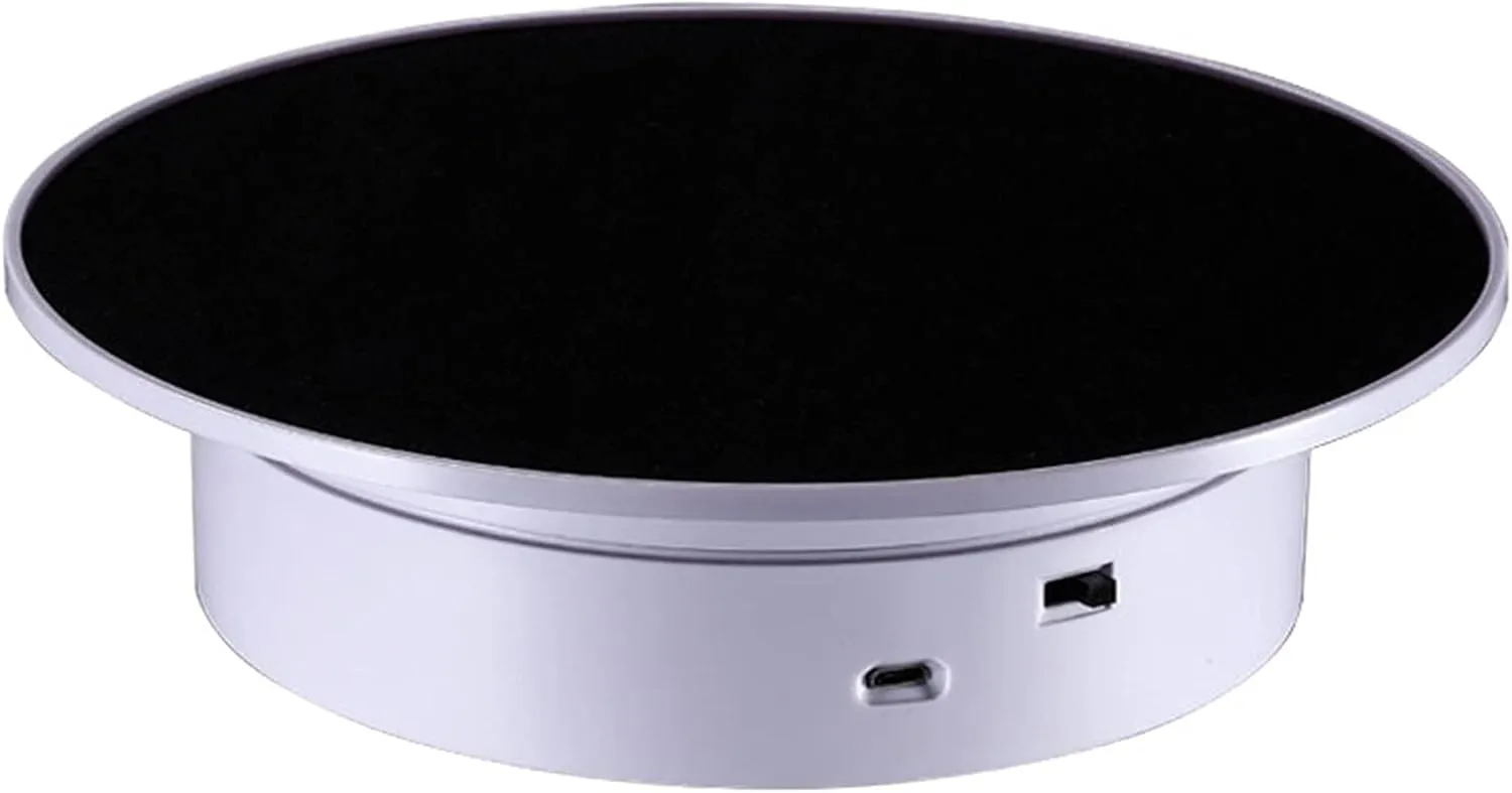 and Collectibles-Black Velvet Cover 20cm Motorized Rotating Display,360 Degree Electric Rotating Display Stand 7.8inch Turntable Display for toil scourge supervision Display Jewelry,Watch,Jewelry 