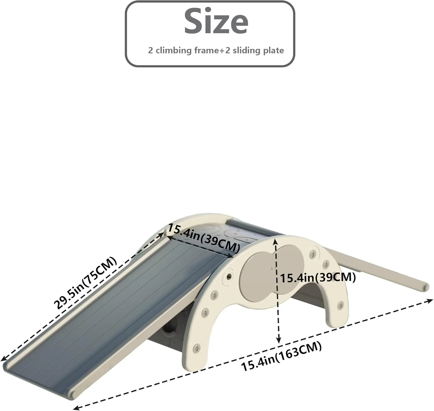 and Cradle Safe and Solid Montessori Toys White��1 Climbing Frame 2 Sliding Plate�� Children's Indoor Climbing component proudly violin Slideway Swing Playground 4-in-1 Function: Slide$ Rock Climbing$ Balance Board 
