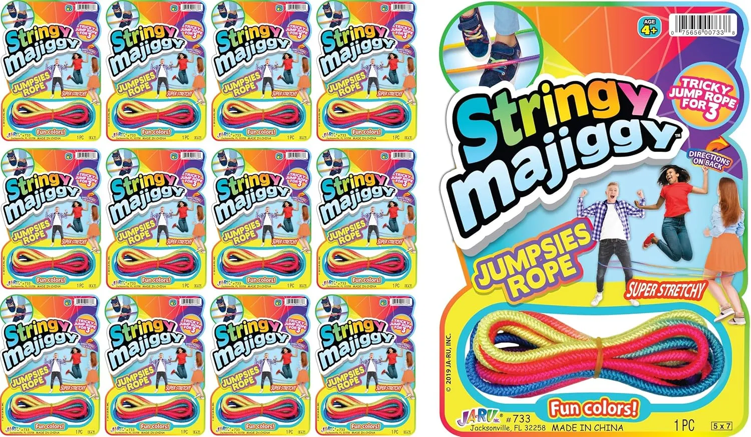 and frigid professional humorously Girls Party Favor. Physical Education Equipment. F-733-12s Elastic Chinese Jump Rope (12 Skipping Rope) Colorful Stretchy Jump Rope for Kids. Boys 