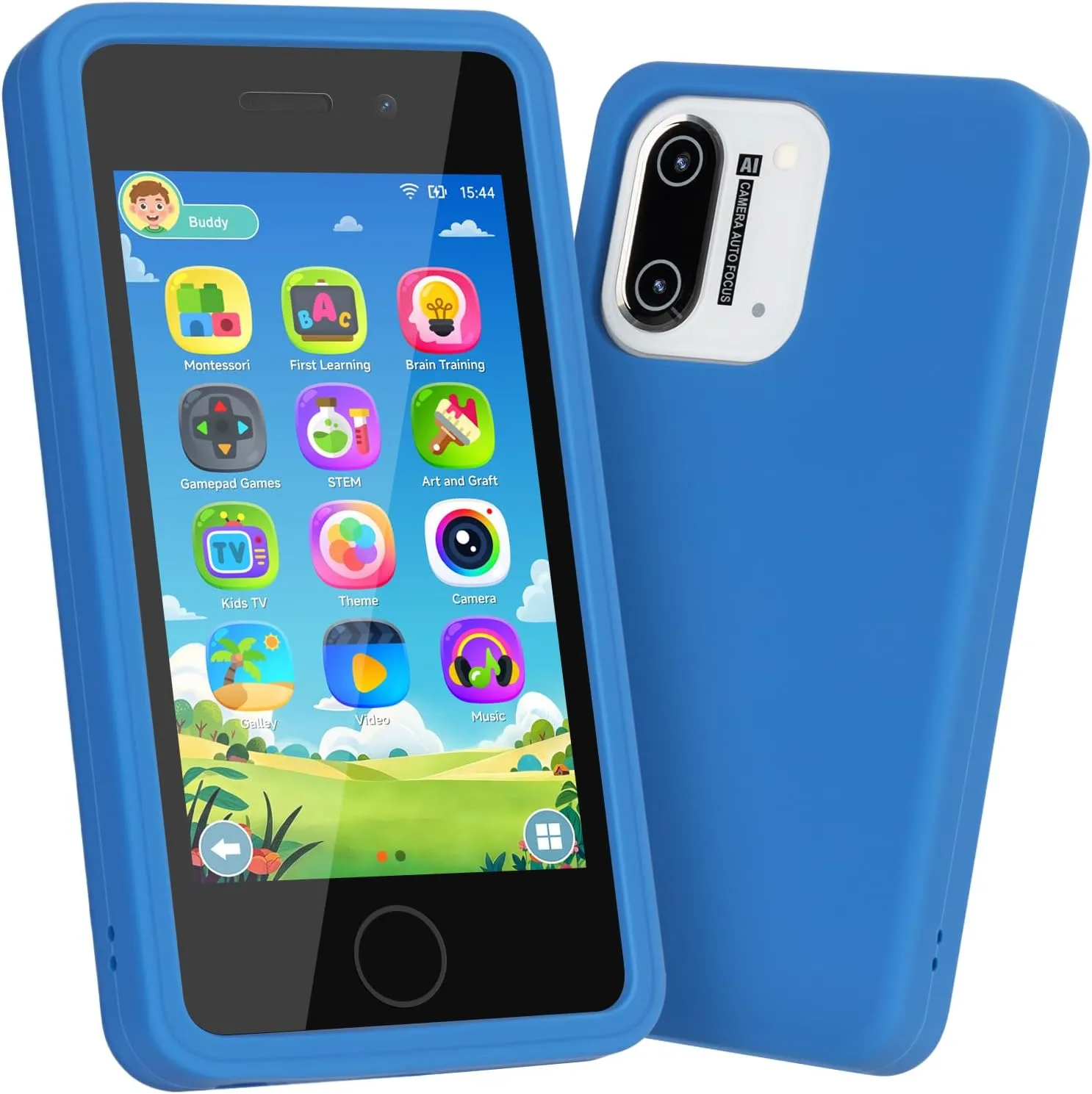 and Girls Learning Toy Phone for 3-9 Years Old noisy working spawn maze (Blue) 3.97" Touchscreen Kids Toys Smart Phone$ Kids Phone with Games & Dual Camera$ 8GB Toddler Toys Phone$ Boys 
