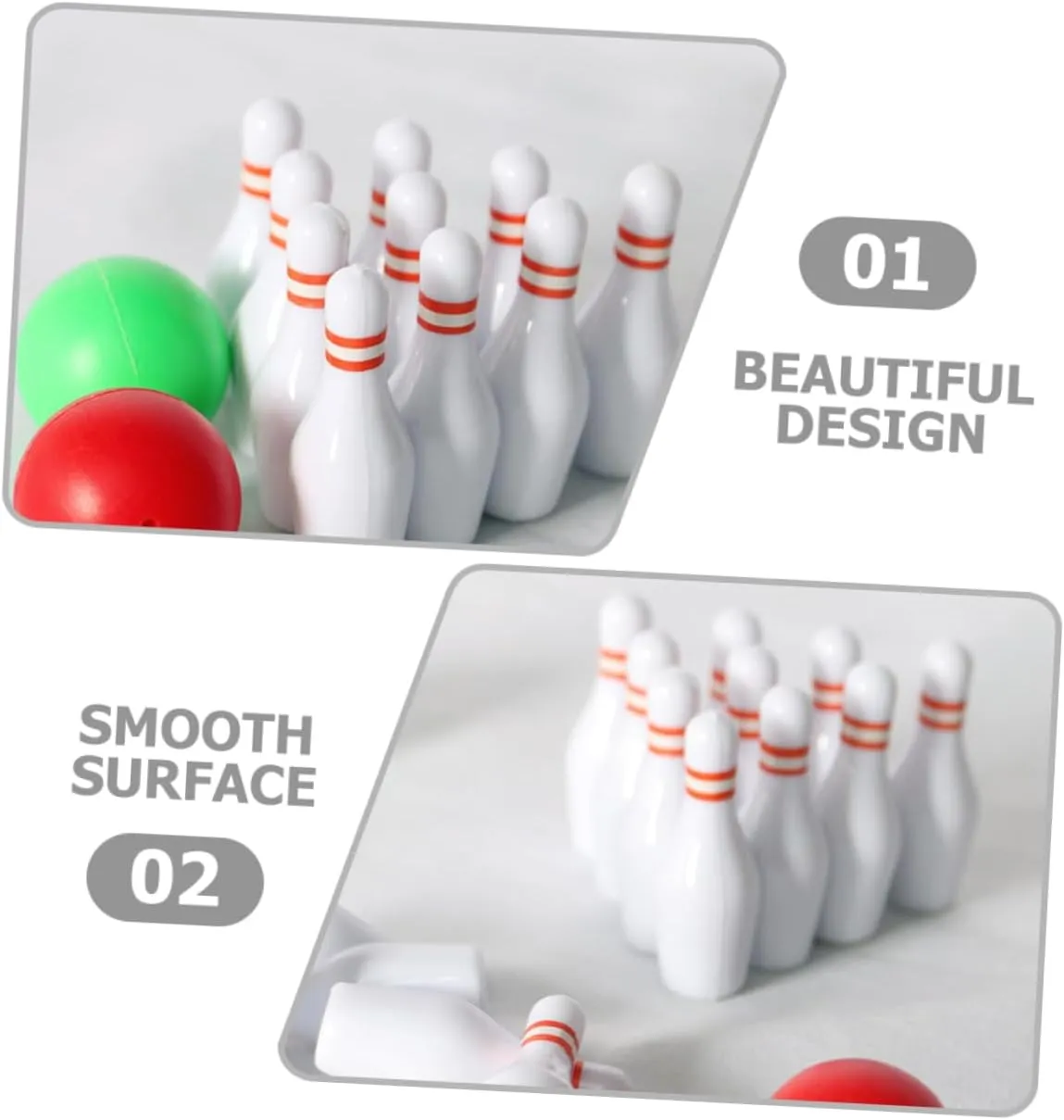 and Realistic for Mini House Decoration and Imaginative Play 4sets Miniature Bowling Set Dollhouse Bowling and for Boys and respond Girls Safe 