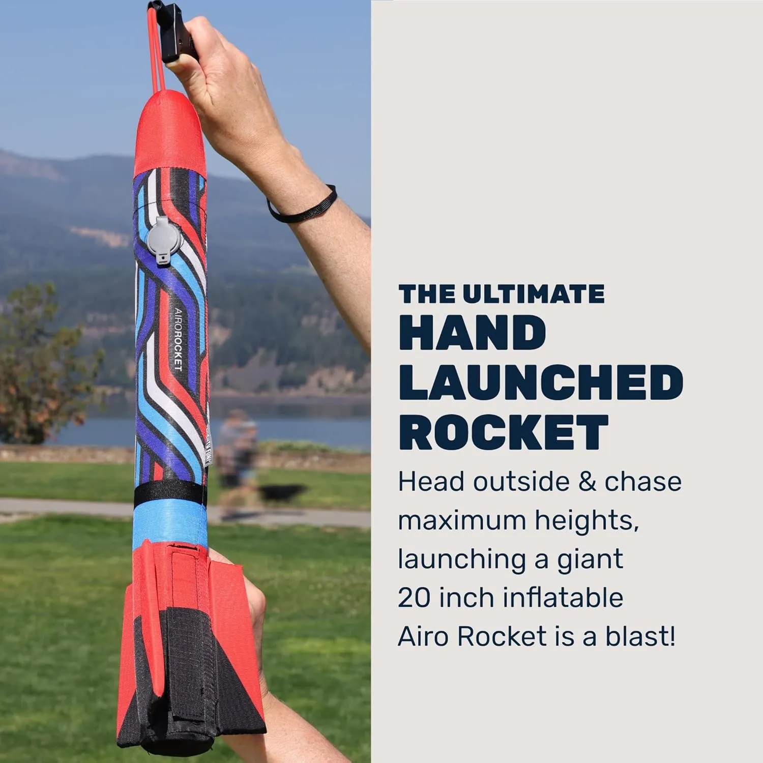 and Storage Bag - Soars 150 Feet - Ages 6  Airo intact Rocket? Hand Launched Inflatable Rocket Kit - Includes Giant 20 Inch Inflatable Ripstop Nylon Rocket, Hand Launcher 