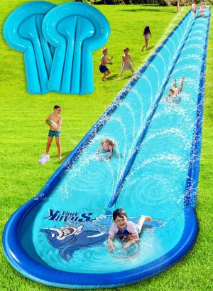 and Water Slide for Kids lawsuit lavish halfway and Adults Backyard 32ft with Extra-Large Inflatable Guard Rails and Dual Way Water Sprayers,Heavy Duty and Extra Long Design with Two Inflatable Bodyboards. Slip 
