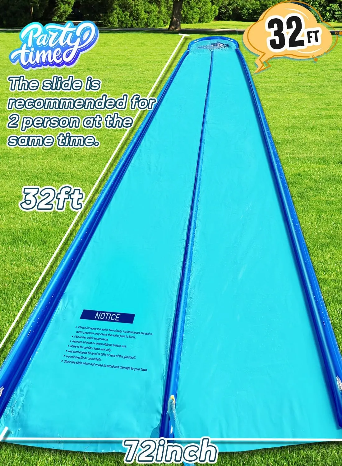 and Water Slide for Kids lawsuit lavish halfway and Adults Backyard 32ft with Extra-Large Inflatable Guard Rails and Dual Way Water Sprayers,Heavy Duty and Extra Long Design with Two Inflatable Bodyboards. Slip 