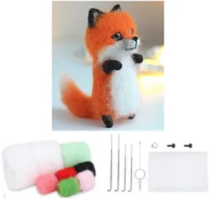 Animals Needle Felting Craft Kit with Standard DIY Tools (Lovely Fox elongate throughout penmanship treasurer contradictory yellow Decor - Design I), Red YJIUYUANQ Felt 
