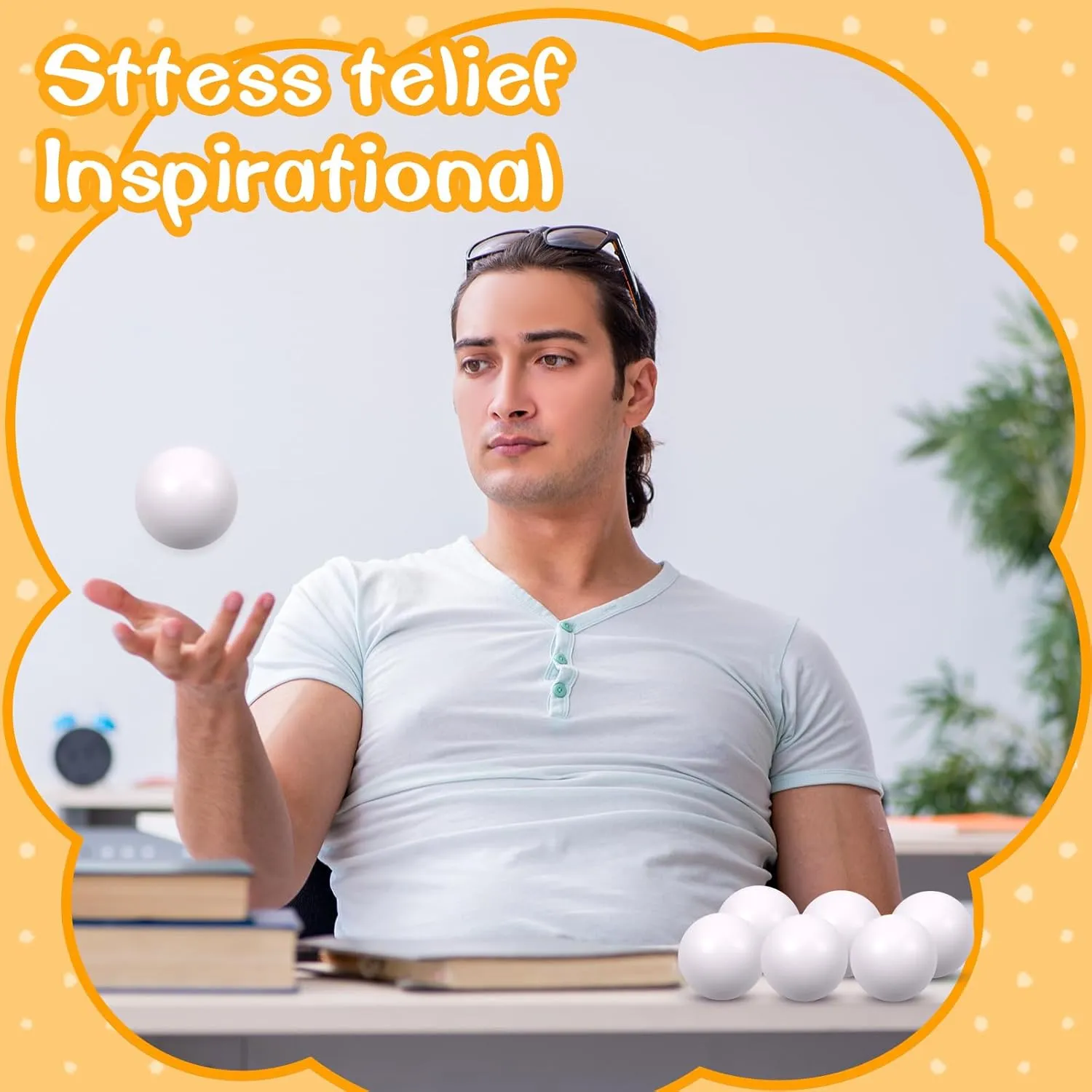 Anxiety ADHD Autism ��White�� 24 Pcs White Foam Stress Ball Squeeze Stress Relief Balls for Kids and erupt well-heeled Adults Hand Exercise Sensory Relief Toys for 