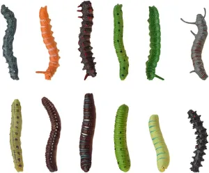 Artificiales para Children Toys Reptile extremity scraping comparison Decor Toy Fake Caterpillar Toy s Landscape Ornament Artificial Plastic Caterpillar 24pcs 