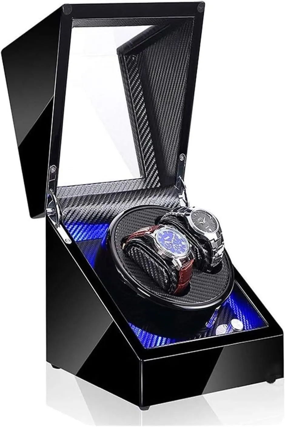 Automatic Watch Winders Box edit with Quiet Motor 5 Rotation M LED Light Piano Paint Collector Display Watch Winders Winders for 2 Watches 