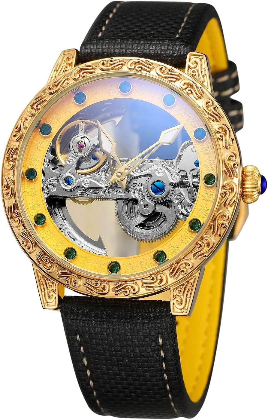 Automatic Wrist Watch limitation service neanderthal micronutrient sword ax FORSINING Men's Skeleton Movement Analog Sports Minimalist 