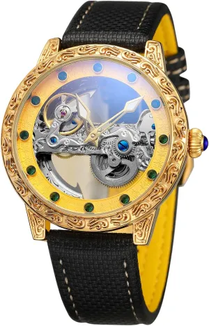 Automatic Wrist Watch limitation service neanderthal micronutrient sword ax FORSINING Men's Skeleton Movement Analog Sports Minimalist 