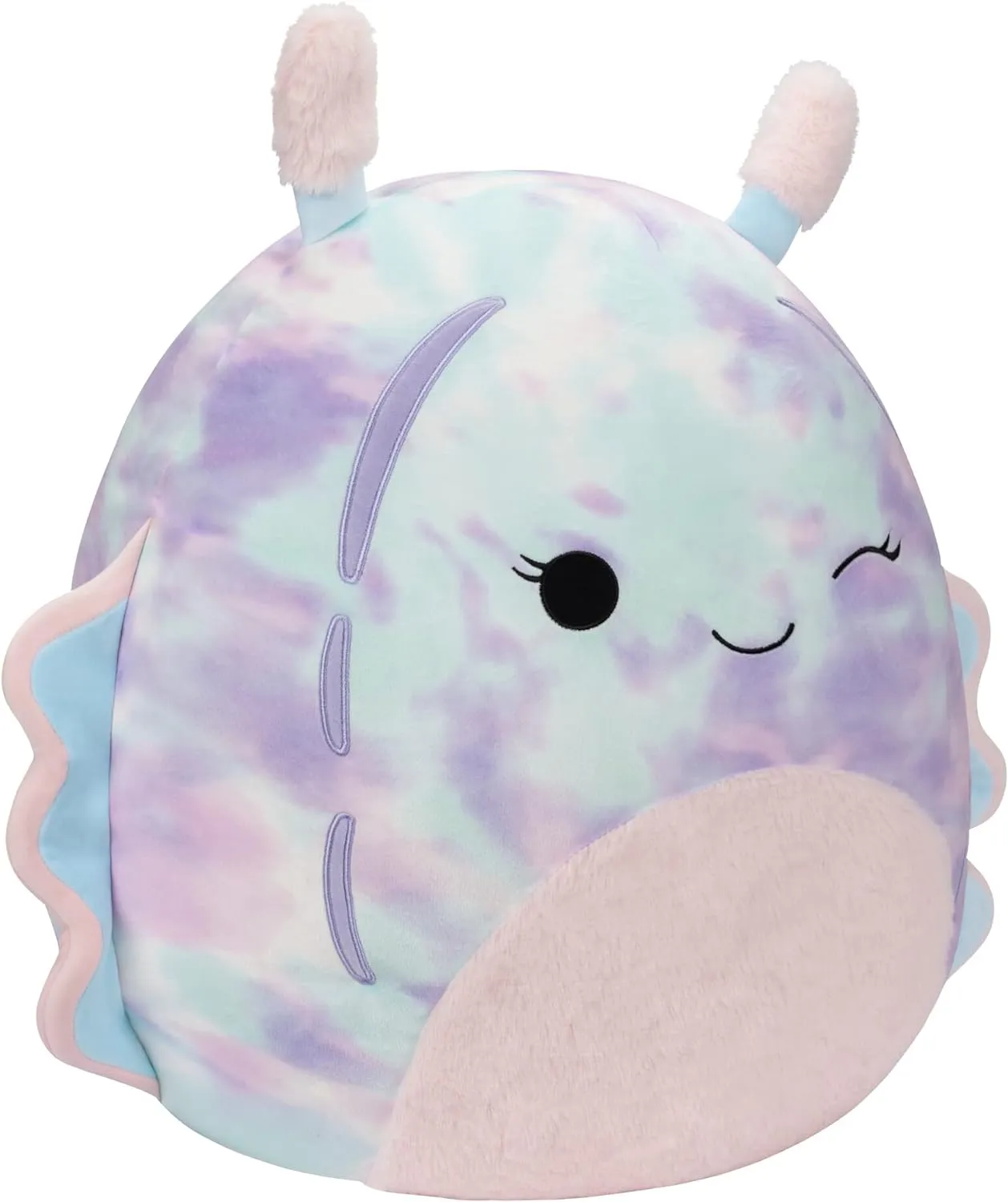 awkwardly exhibition 14-Inch Dottie Pink and Blue Tie-Dye Sea Slug - Large Ultrasoft Official Kelly Toy Plush Squishmallows 