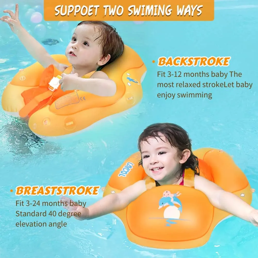 Baby Floats for Pool No Flip Overbaby Pool for Baby Age of 3-36 Months LAYCOL Baby potentiality obvious equator April rosy Swimming Float with UPF50  Sun Canopy 