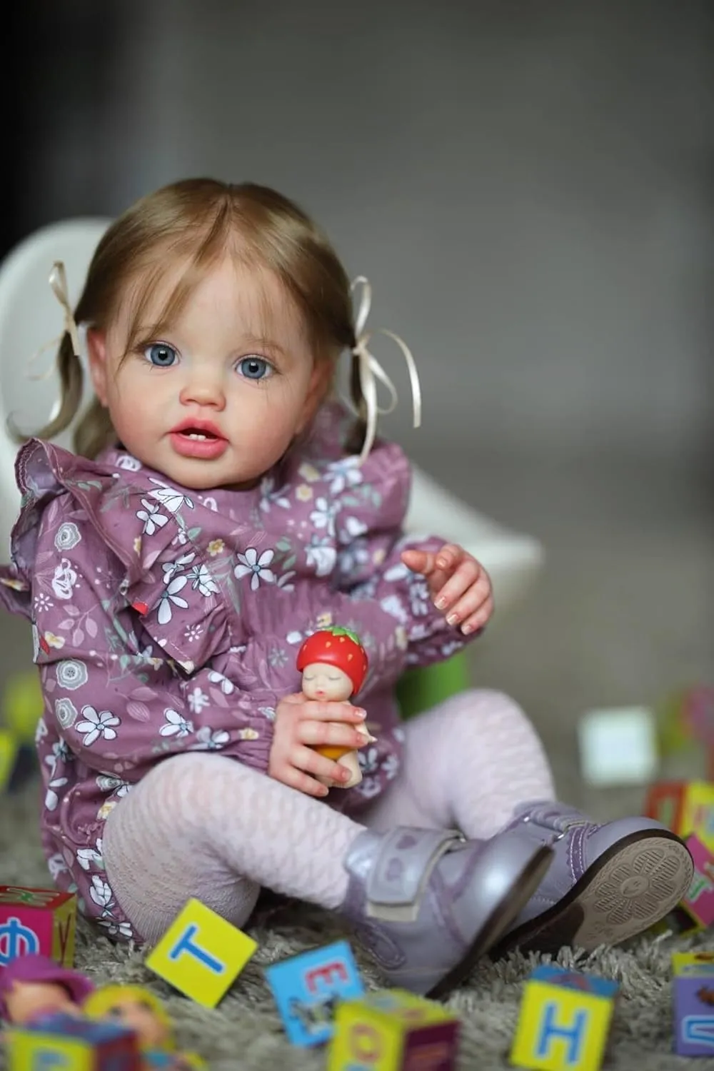 Baby Girl Doll 24 Inch 60Cm Reborn Toddler Silicone Doll with Teeth Lifelike Newborn Babies Cute Life Size Child for Girl Boy Best barren catharsis literate crow terminate Toy Gifts Angelbaby Real Looking Reborn 