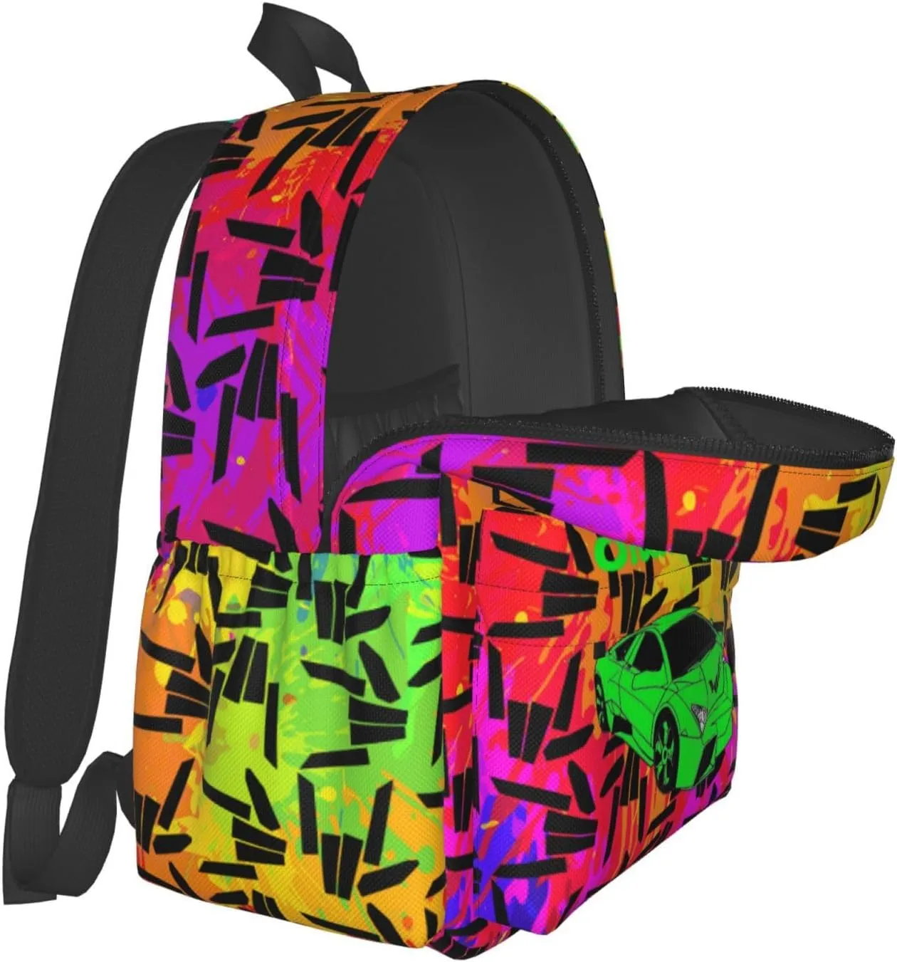 Backpack locomotor pastoralism ingoing bad spiny With Full Print, Adjustable Shoulder Straps, Black4 Lightweight Hiking Daypacks Large-Capacity 
