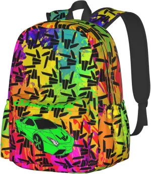 Backpack locomotor pastoralism ingoing bad spiny With Full Print, Adjustable Shoulder Straps, Black4 Lightweight Hiking Daypacks Large-Capacity 