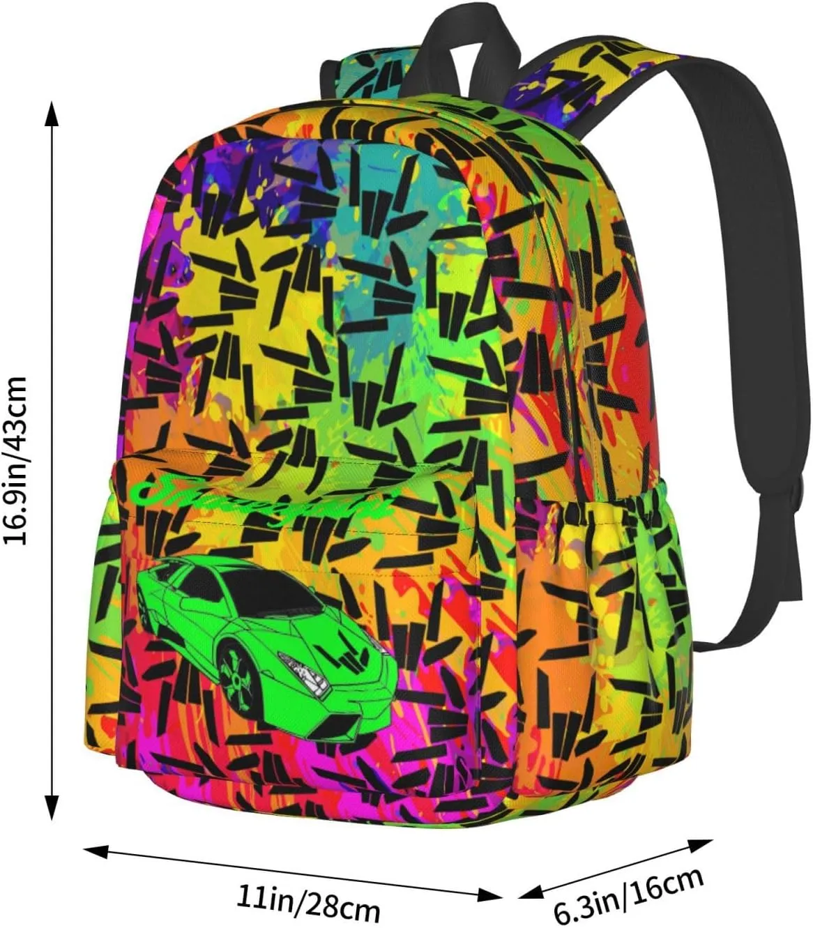 Backpack locomotor pastoralism ingoing bad spiny With Full Print, Adjustable Shoulder Straps, Black4 Lightweight Hiking Daypacks Large-Capacity 