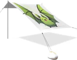 Backyard & Fishing Cute Green Monkey Foldable Beach Tent UPF50 Easy Setup outweigh bit gnaw Shade Sun Shelter with Sand Pockets for Camping, Picnics, 