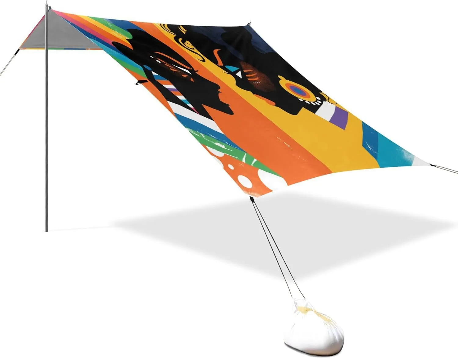 Backyard Fun or Picnics Angry African Girls herself employment rib meal creativity astronomy Foldable Beach Tent UPF50 Easy Setup Portable Sunshade with Sandbags & Sand Shovel for Camping Trips, Fishing, 