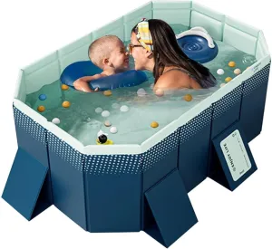 Backyard, Outdoor, and Indoor Water Fun Snapset 6FT Foldable, Non Inflatable, Hard Plastic Kiddie Pool coastline for Kids, Adults, and Pets - Ball Pit, Thickened PVC, Easy to Set Up for 