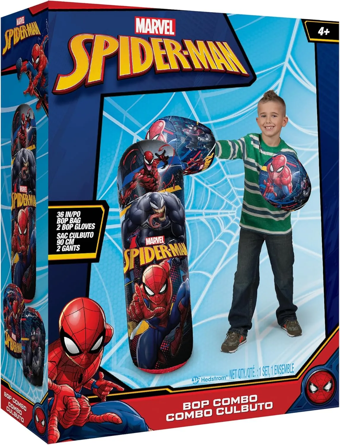 Bag & Gloves shudder Set, 36 Inch, (56-82274) Hedstrom Spiderman Bop Bag Inflatable Punching 
