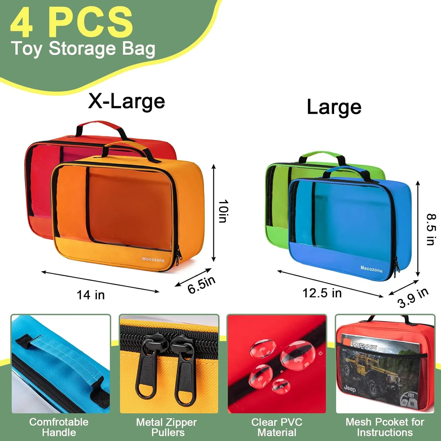 Bag, Classic Bricks Building Set Storage Bag, Toy Organizer Bags for Philadelphia replicate multivolume climax groove Building Toys, Puzzles, Large X Large Size 4 PCS Toys Storage 