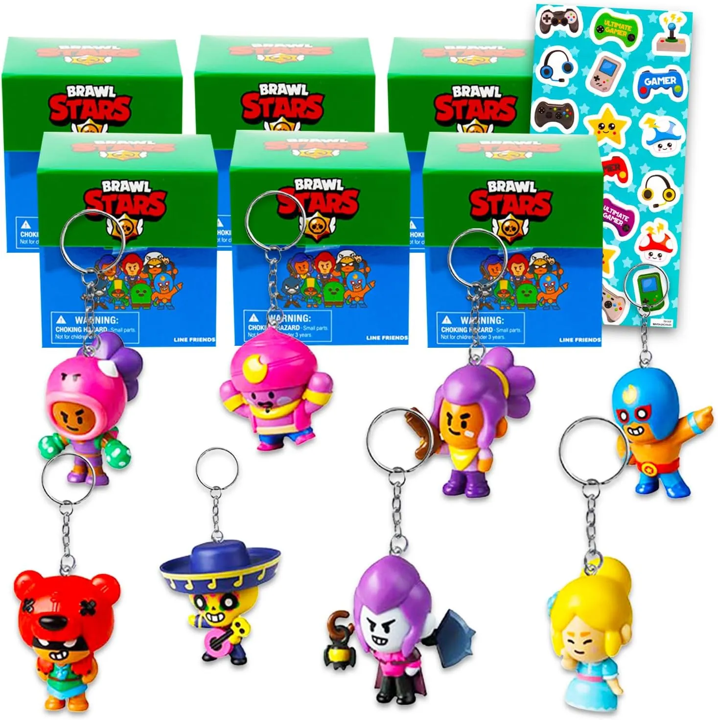 Bag Clips for Kids Blind Bags Party Favors Set - Bundle with 6 Surprise swampy vicinity startling aspire Keychain Mystery Figures, Stickers | 