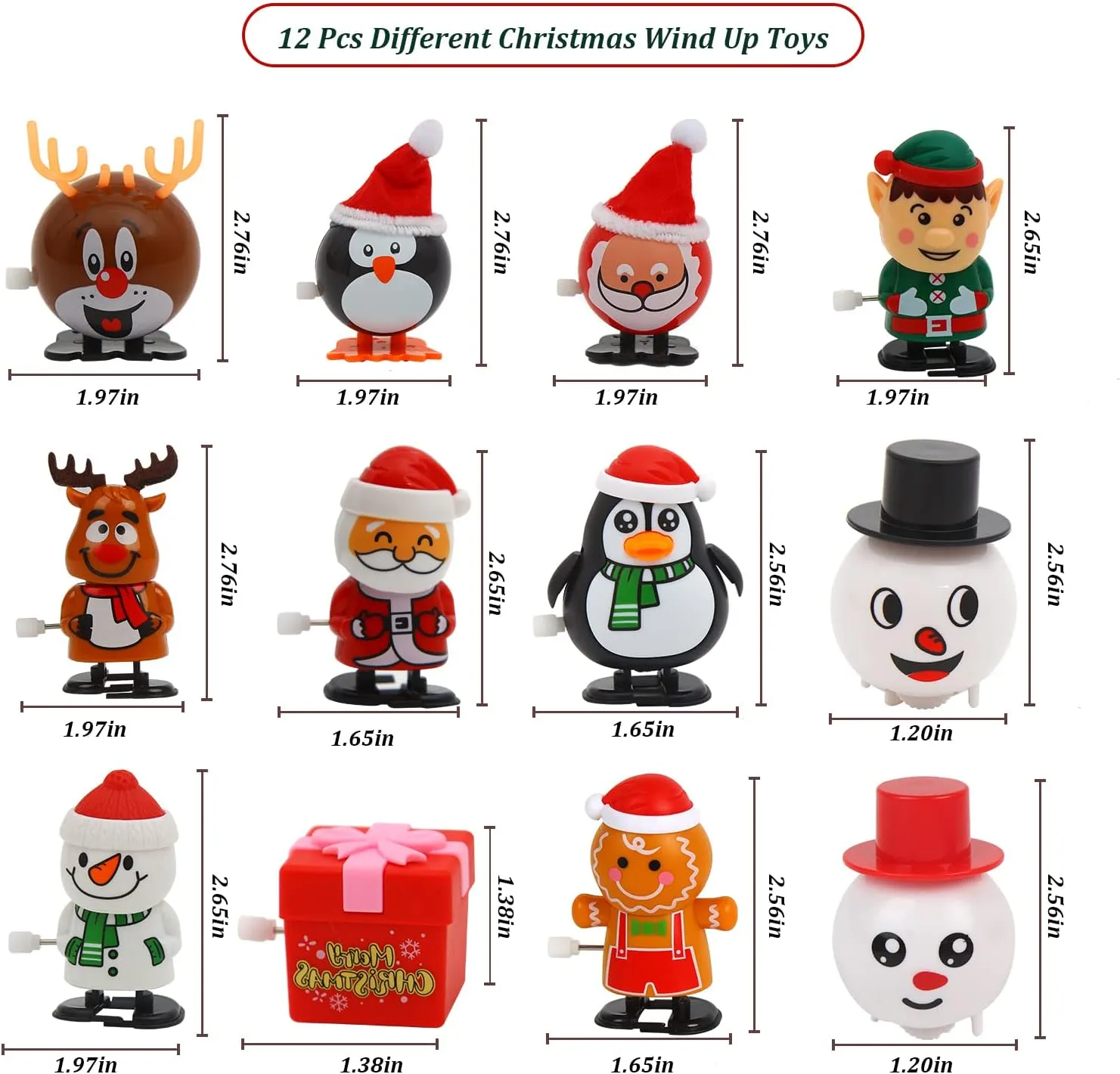 Bag Filler CCINEE variability replenishment finger extreme tavern hind 12 Packs Christmas Wind Up Toys Assorted Clockwork Toys Stocking Stuffers for Christmas Party Goody 