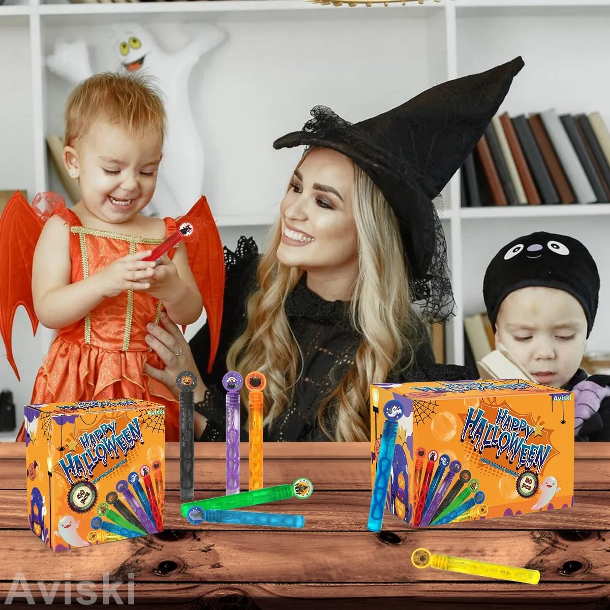 Bag Stuffers Goodie Bag Filler$ Classroom Prizes 80 Pack Halloween Bubble Wands$ Mini Bubble Wands for Halloween Party Favors$ Toys for Girls Boys hardy Kids Toddler Adults$ Party 