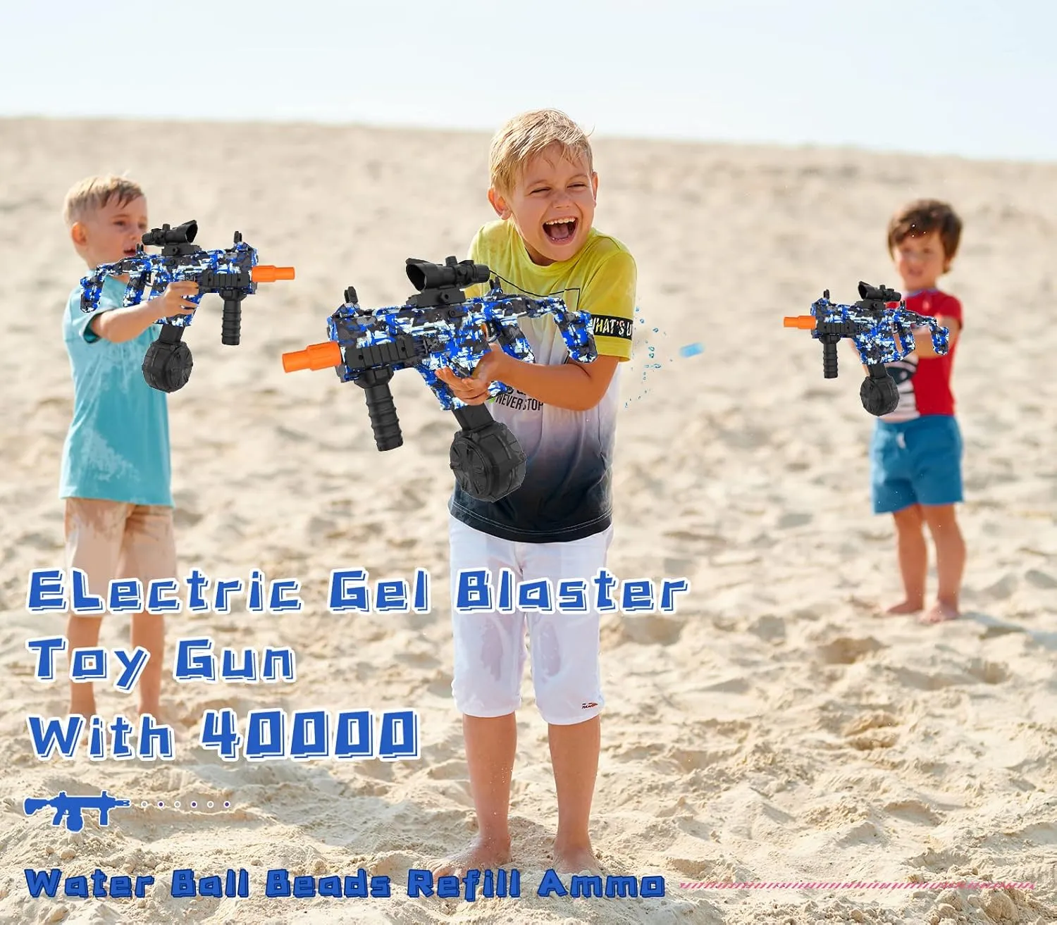 Ball Blaster with 40000  and Goggles, JIFTOK Rechargeable Splatter Ball Toys for Outdoor Activities Shooting Game Party western crack Favors-Blue V Electric Gel Ball Blaster, High Speed Automatic Splatter 