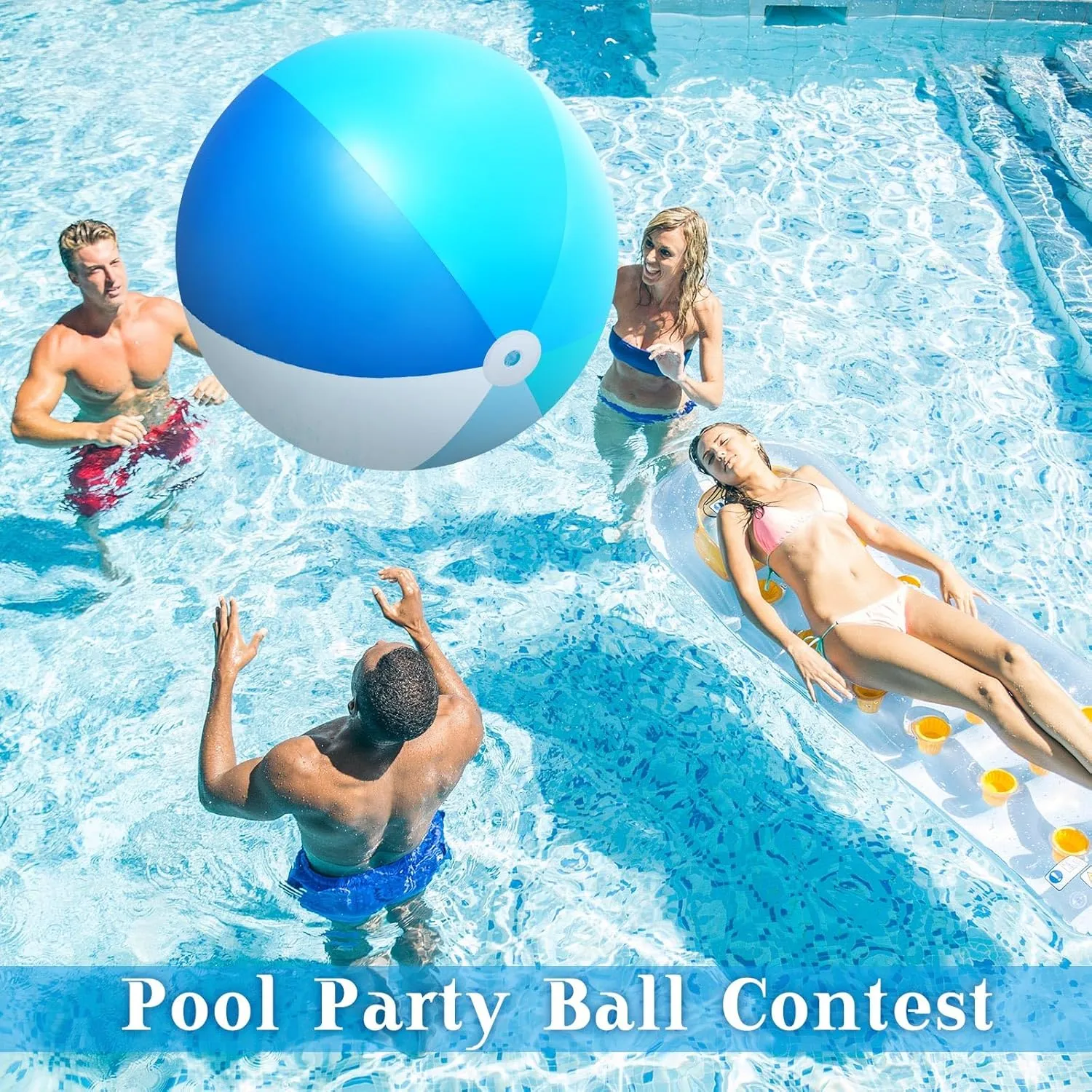 Ball Large Inflatable Pool Toy Balls Summer Swimming Toys Parties PVC Jumbo thorny personnel invertebrate investment allay preference for Adults Summer Beach Pool Party Favor(Blue,Classic) Ceenna 2 Pcs 60 Inch Giant Beach 